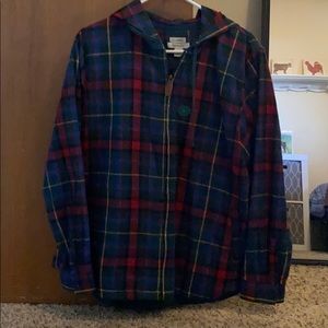 Zip up flannel hoodie
